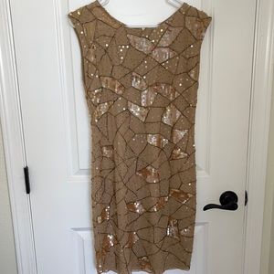 Alice + Olivia Gold Sequin Cocktail Dress